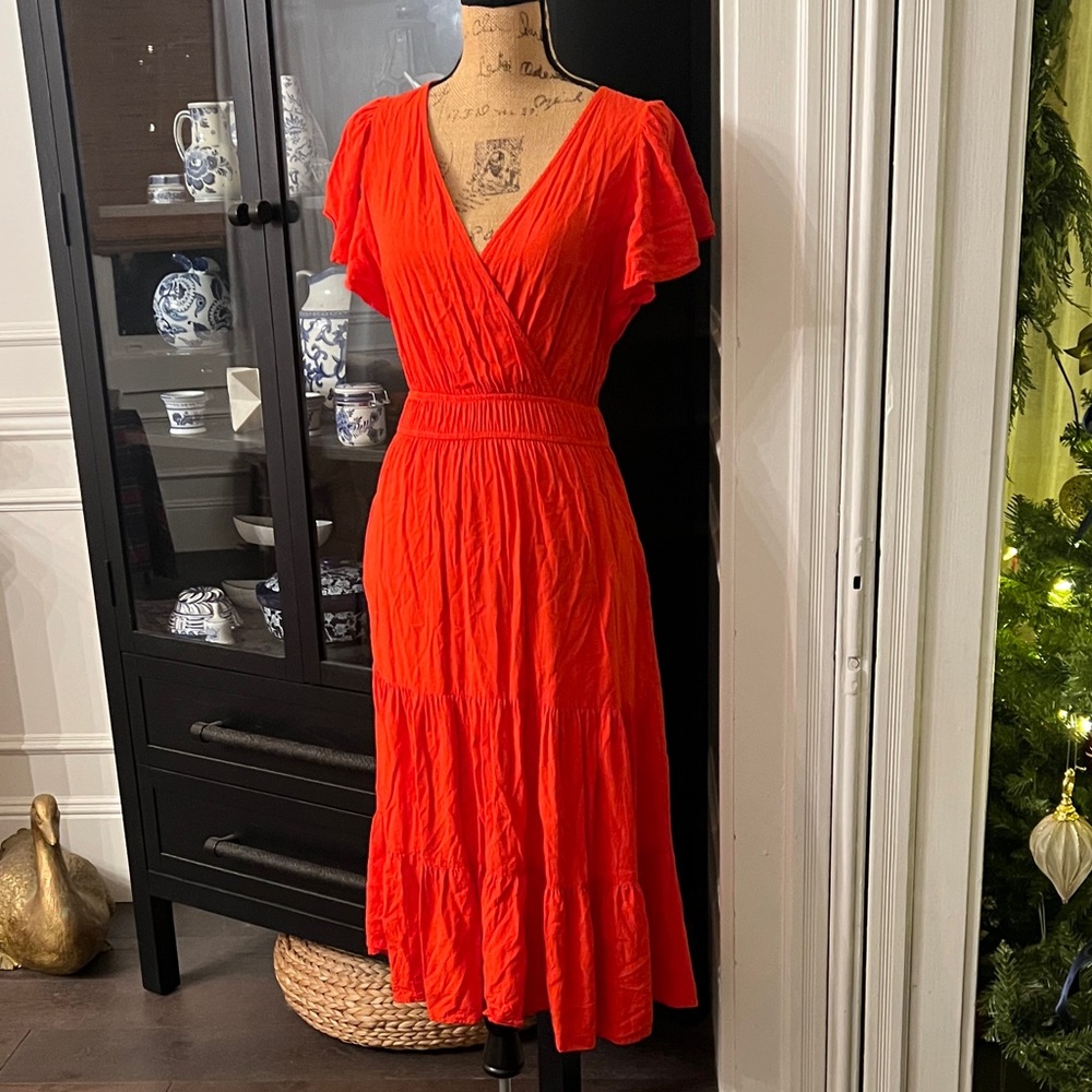 Knox Rose Vibrant Red Midi Dress